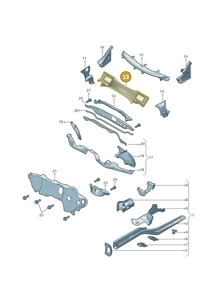 1K0805422C — Skoda Yeti (2013-2017) diagram 666803000, position 13