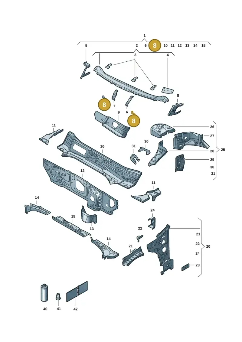 1K0805517B — Skoda Superb Combi (2023-) diagram 3p0805050, position 8