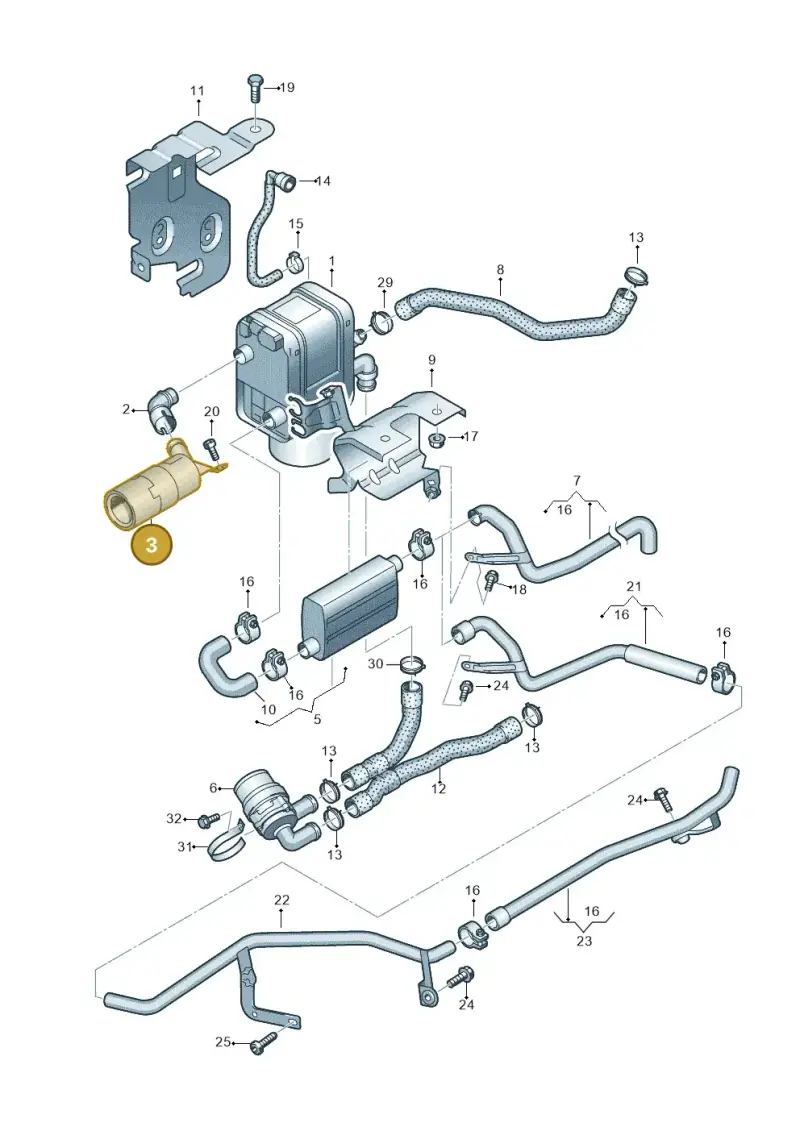 1K0819194C — Skoda Yeti (2009-2013) diagram 409819700, position 3