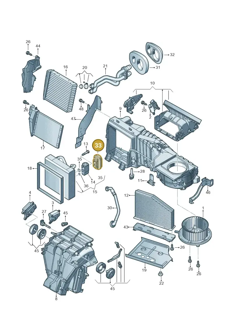 1K0820139A — Skoda Yeti (2013-2017) diagram 649820100, position 33