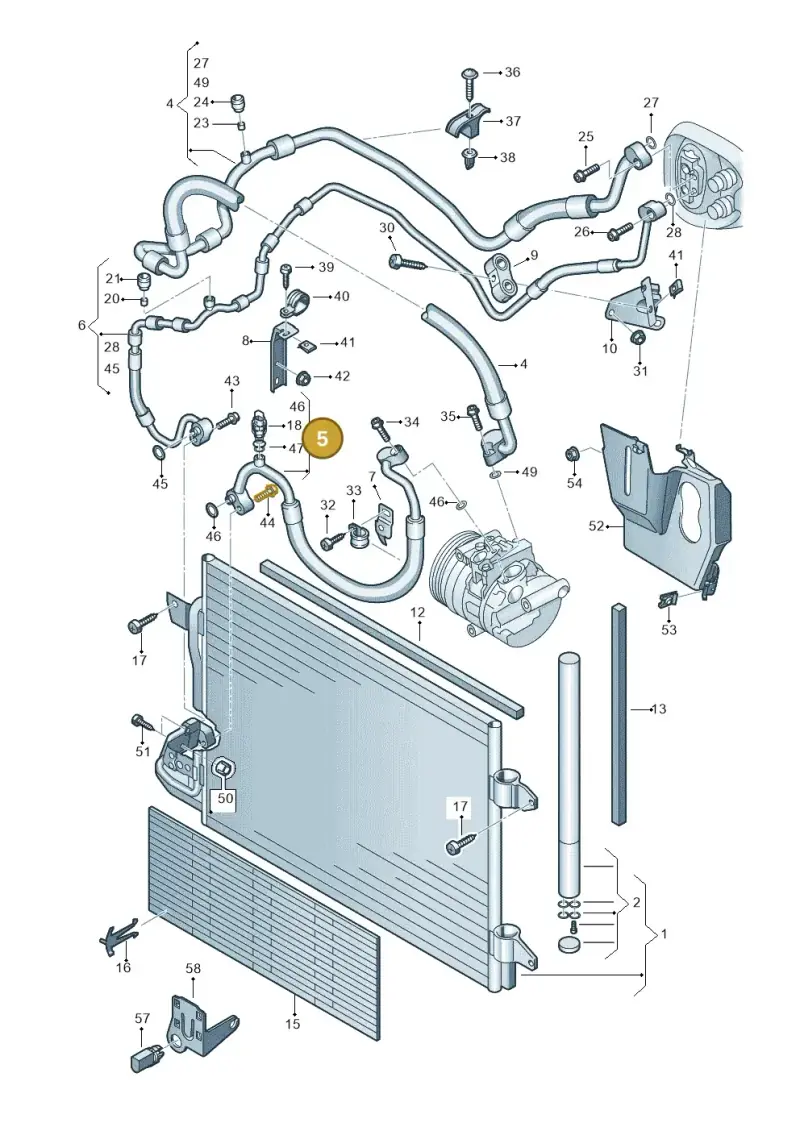 1K0820721BE — Skoda Octavia ambiente (2008-2013) diagram 649260420, position 5