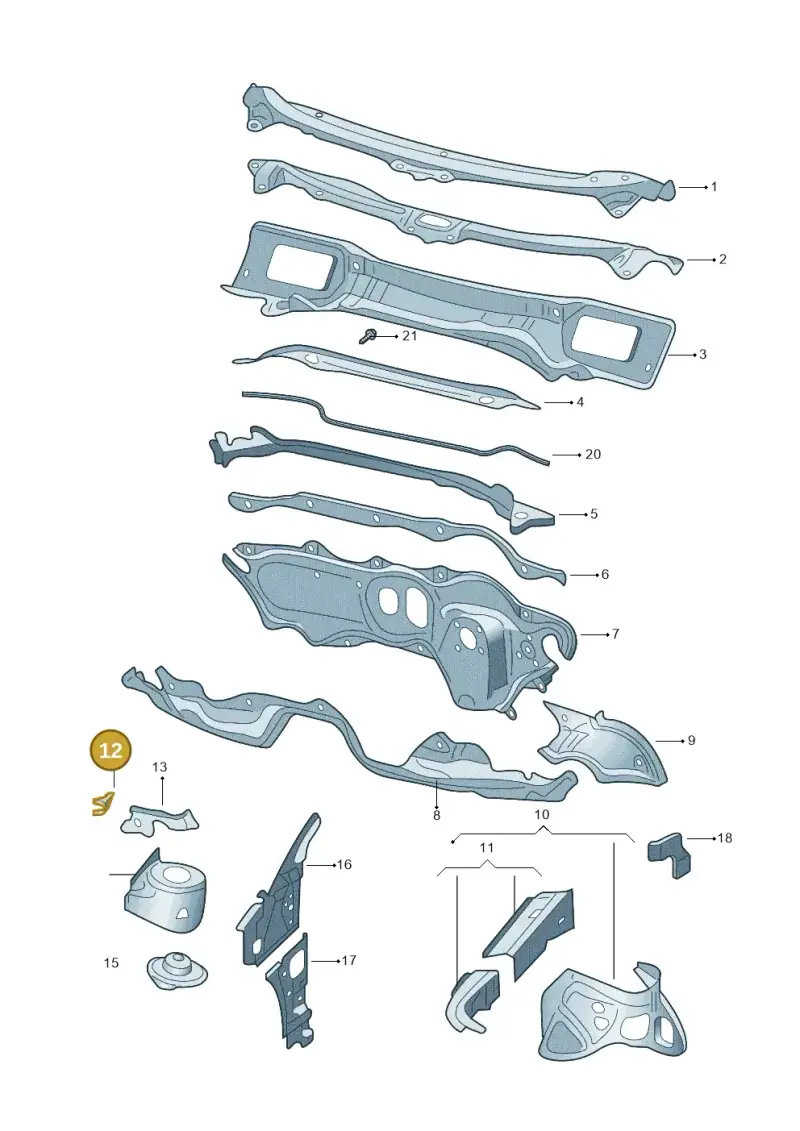 1K0823402A — Skoda Superb Ambition (2009-2015) diagram 671803050, position 12
