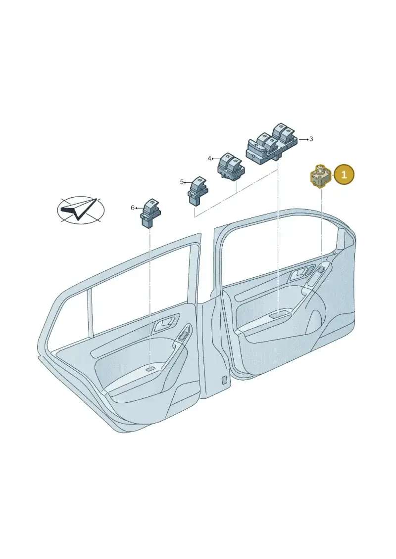 1K0919238A — Skoda Fabia (2021-) diagram 6vn959006, position 1