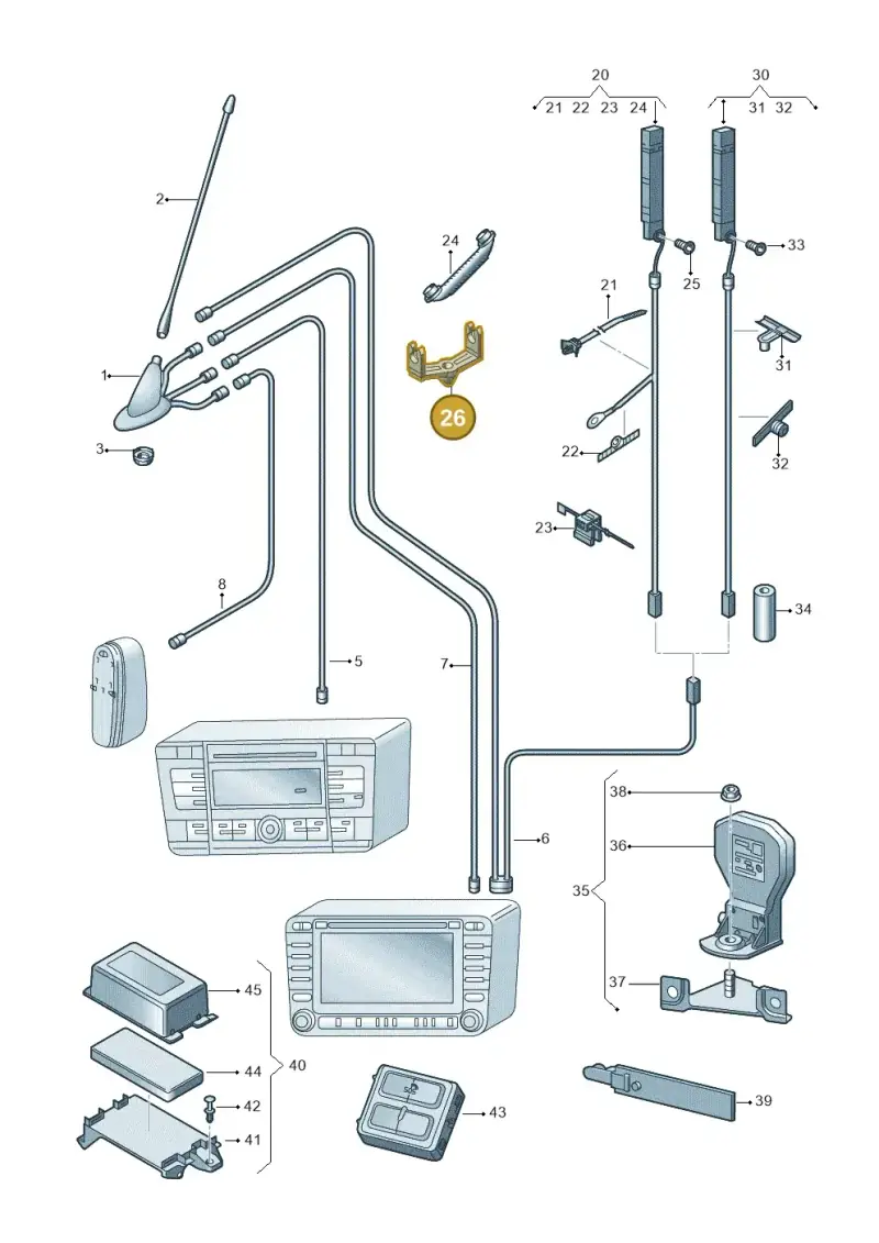 1K0937545M — Skoda Octavia (2017-2020) diagram 805035025, position 26