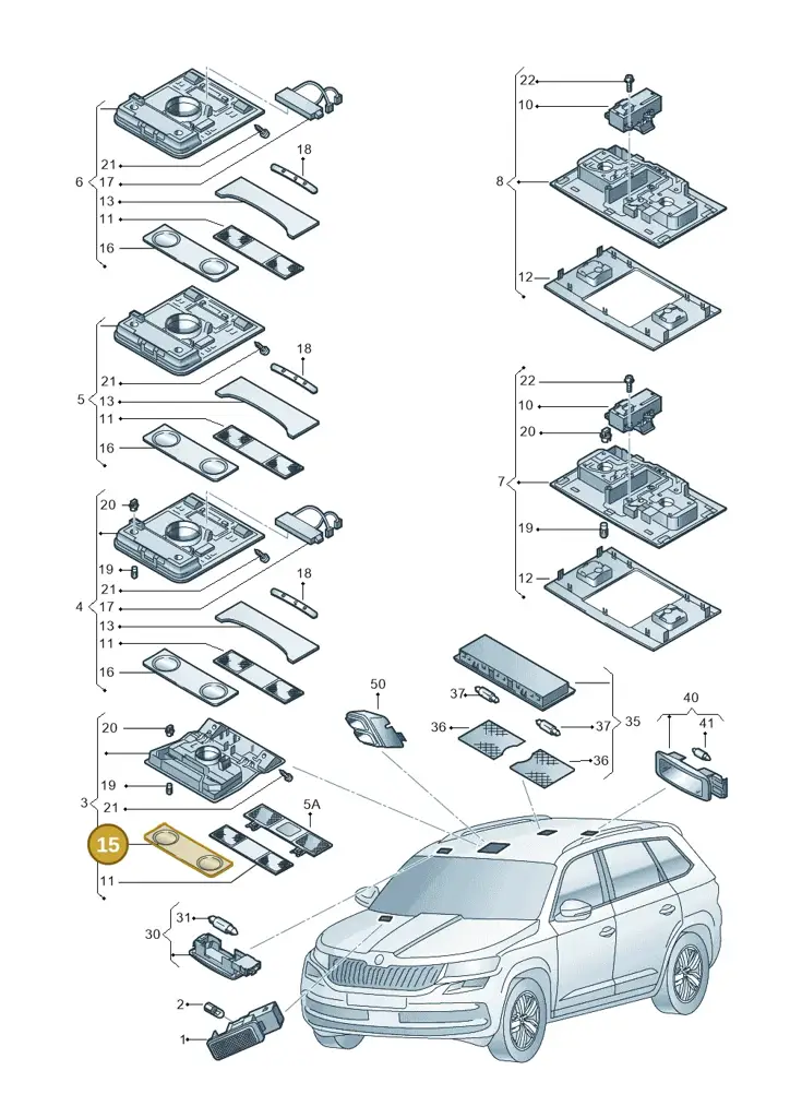 1K0947125P — Skoda Karoq (2017-2022) diagram 834947000, position 15