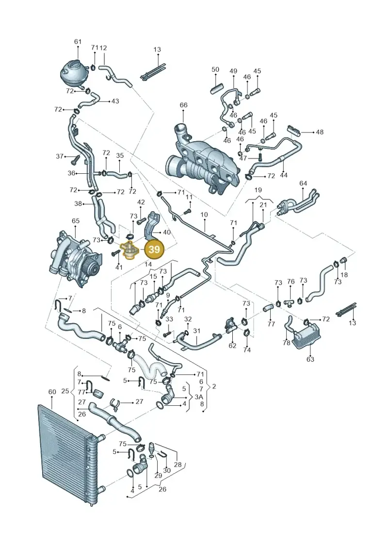 1K0965561J — Skoda Yeti (2013-2017) diagram 767121500, position 39