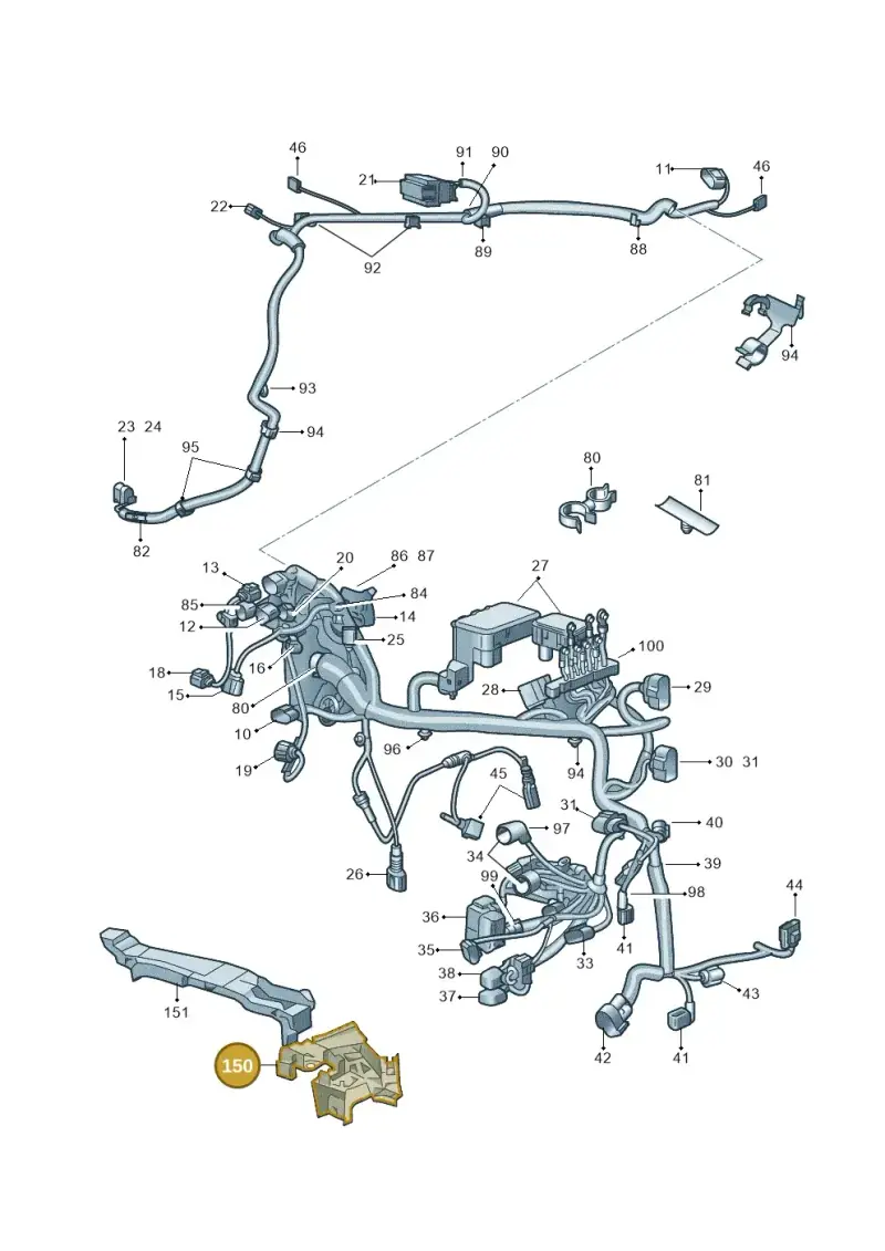 1K0971615DA — Skoda Superb (2013-2015) diagram 632971810, position 150