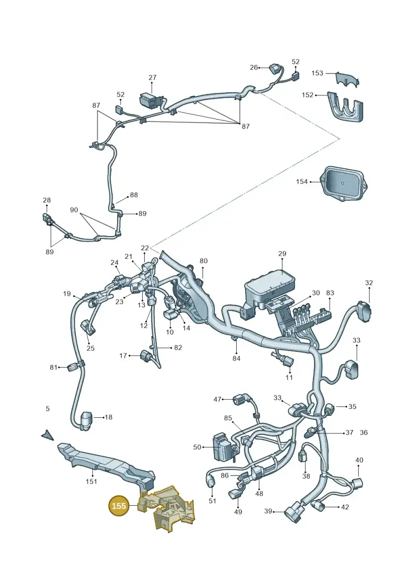 1K0971615DA — Skoda Yeti (2013-2017) diagram 666971810, position 155