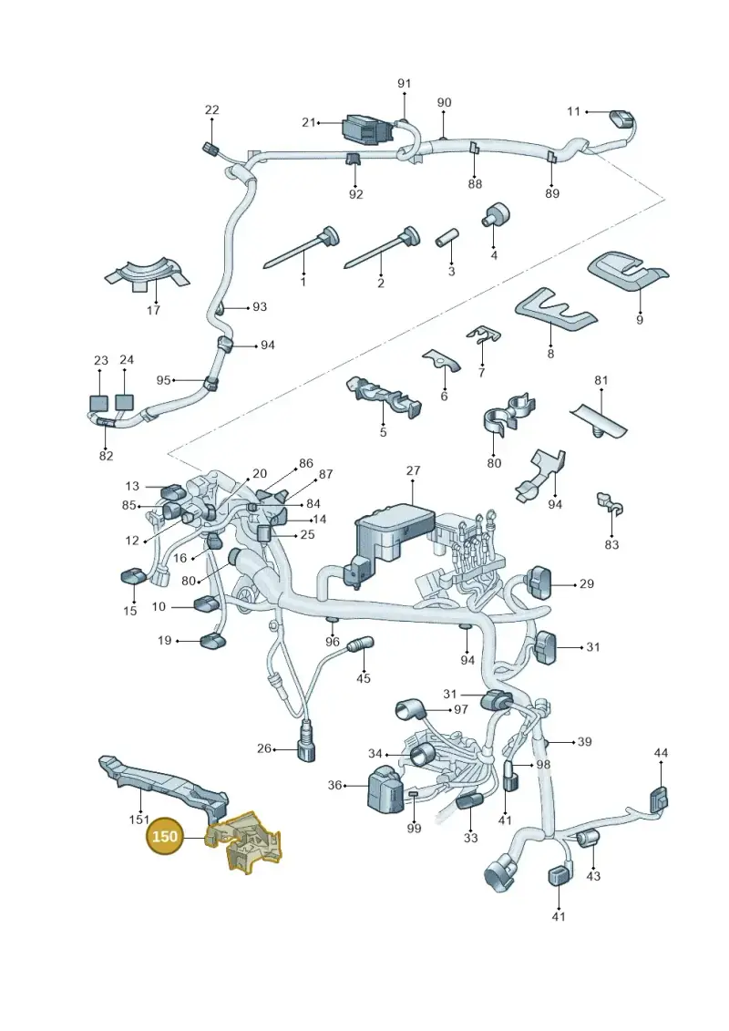1K0971615DA — Skoda Superb Ambition (2009-2015) diagram 671971810, position 150