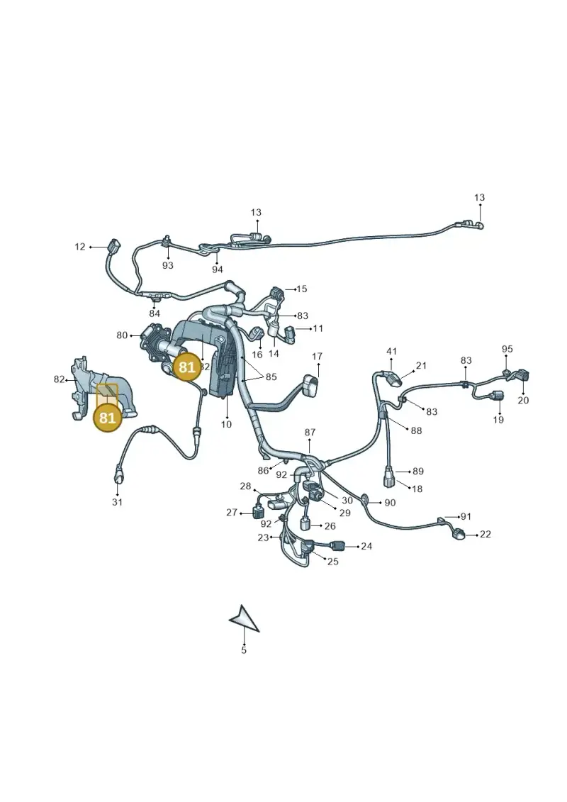 1K0971821R — Skoda Superb (2013-2015) diagram 632971840, position 81