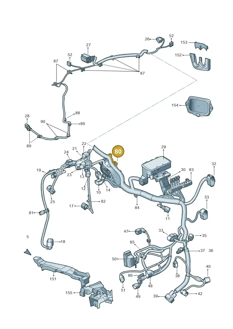 1K0971915D — Skoda Yeti (2013-2017) diagram 666971810, position 80