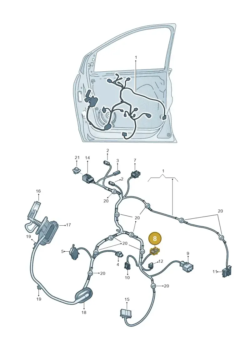 1K0972704E — Skoda Fabia (2021-) diagram 837972340, position 8