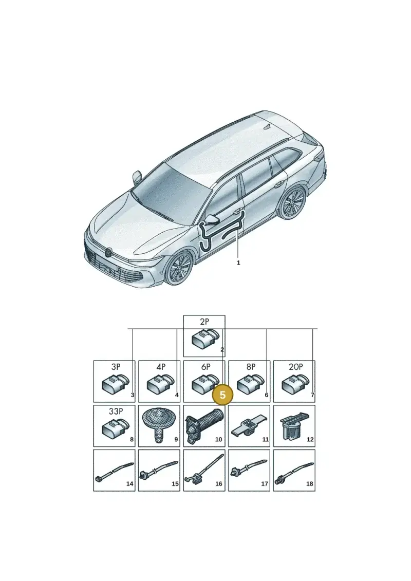 1K0972923 — Skoda Superb Combi (2023-) diagram 3j0972300, position 5