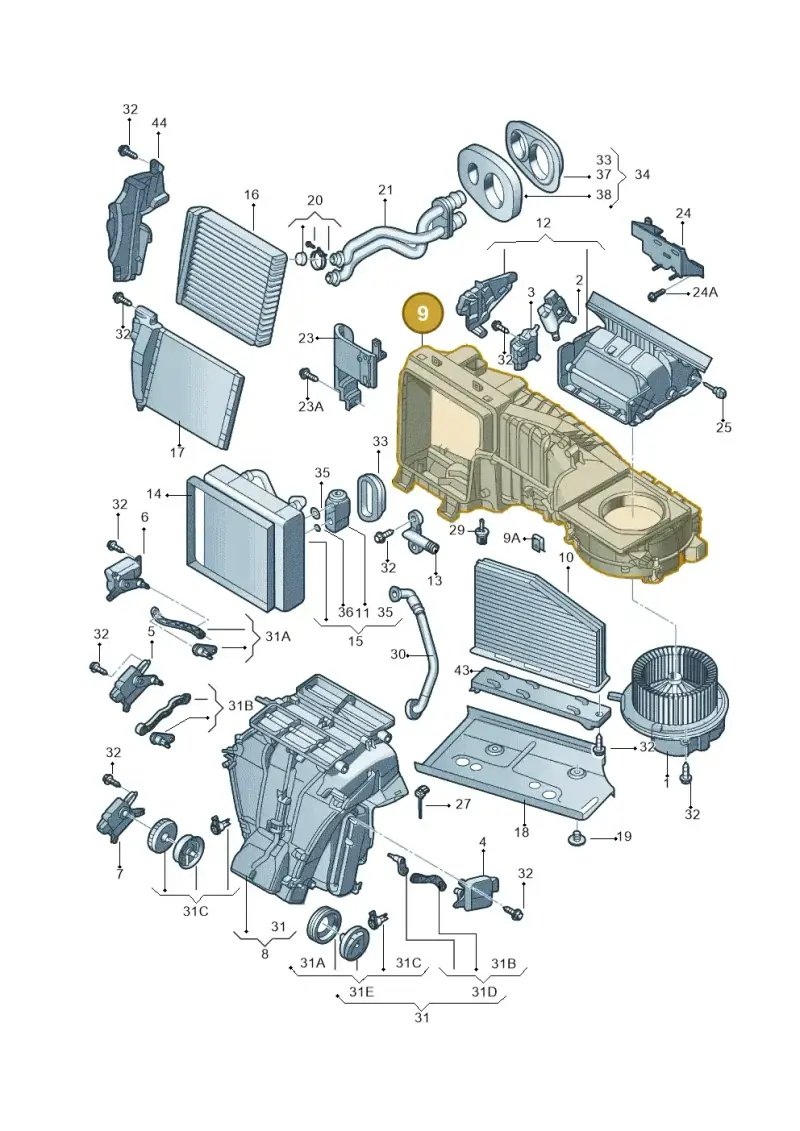 1K1820007C — Skoda OCTAVIA           "CN."07> (2007-) diagram 617820200, position 9
