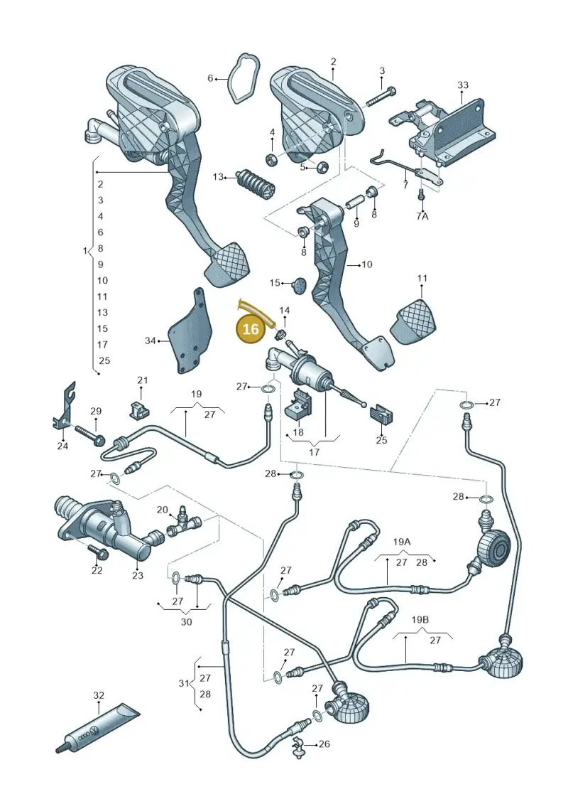 1K2721453E — Skoda Yeti (2013-2017) diagram 409721250, position 16