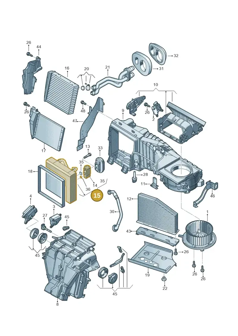 1K2820103E — Skoda Superb (2013-2015) diagram 649820100, position 15