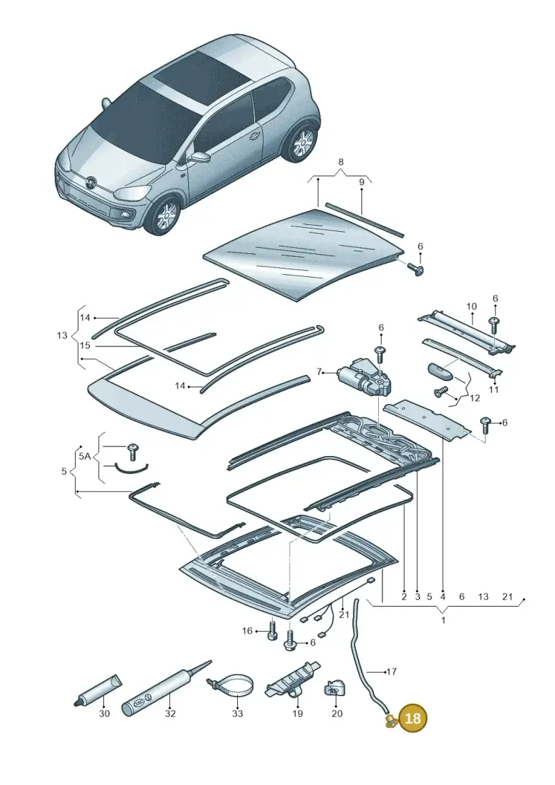 1K6877236 — Skoda Citigo (2011-2019) diagram 727877000, position 18