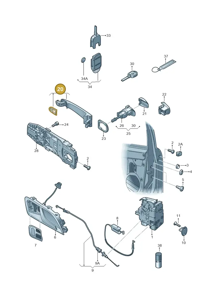 1K8837206EGRU — Skoda Superb comfort (2008-2013) diagram 632837000, position 20