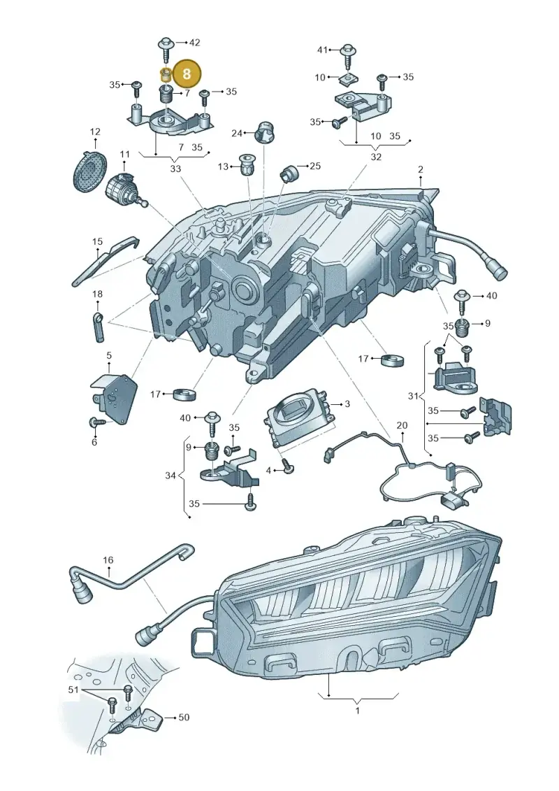 1K8941297 — Skoda Superb Combi (2023-) diagram 3p0941000, position 8