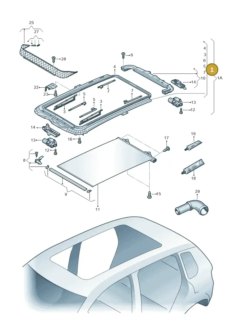 1K9877049A — Skoda Yeti (2009-2013) diagram 666877100, position 1
