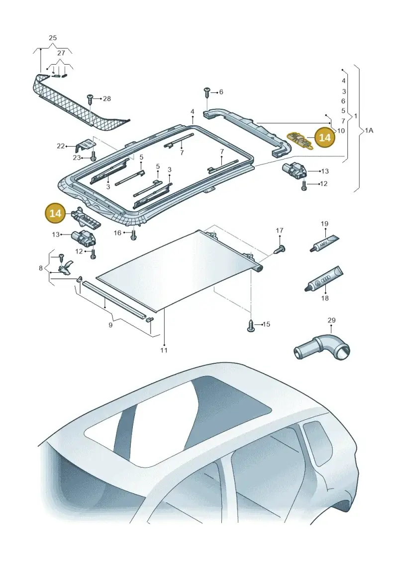 1K9898302 — Skoda Yeti (2009-2013) diagram 666877100, position 14