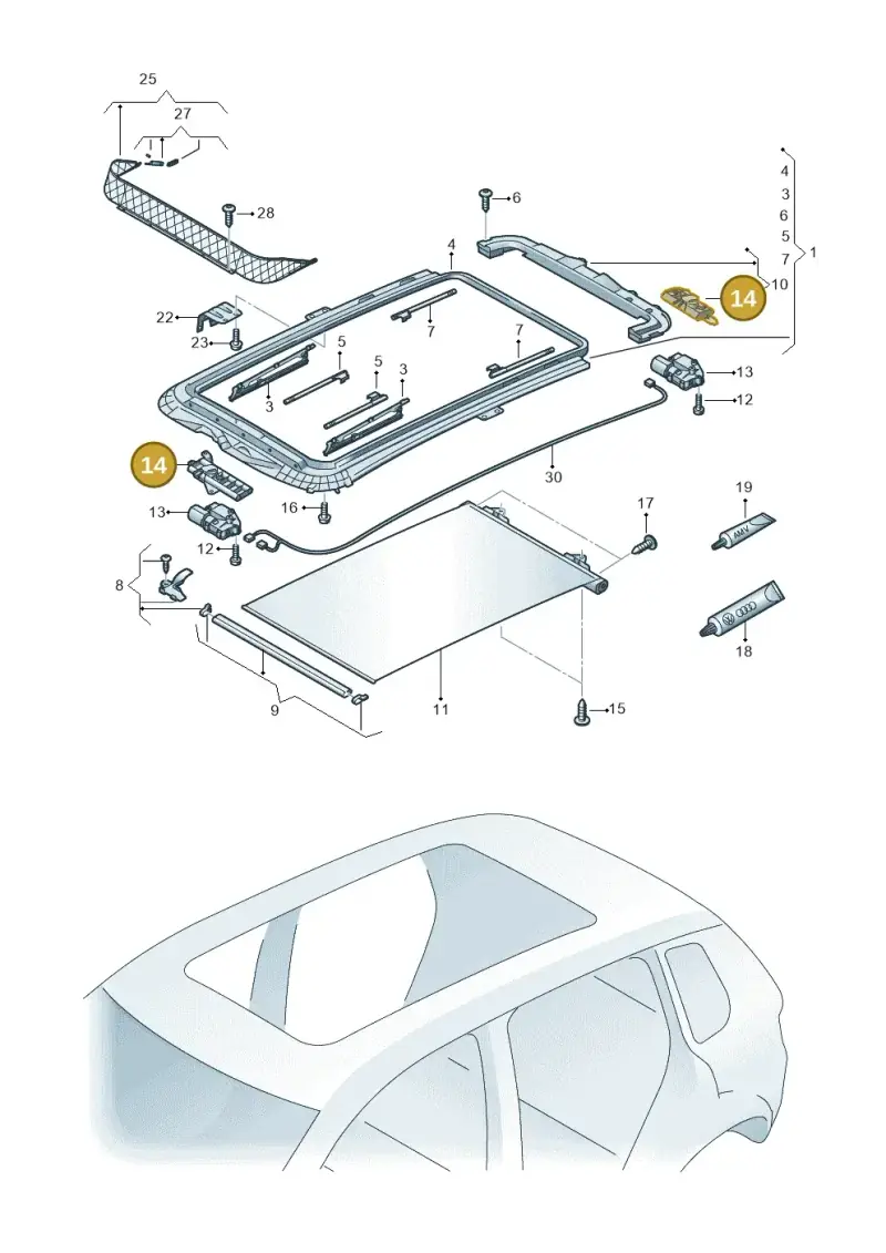 1K9898302 — Skoda Yeti (2013-2017) diagram 634877100, position 14