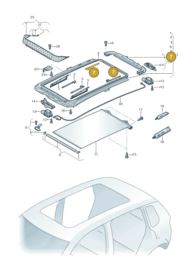 1K9898870A — Skoda Yeti (2013-2017) diagram 634877100, position 7