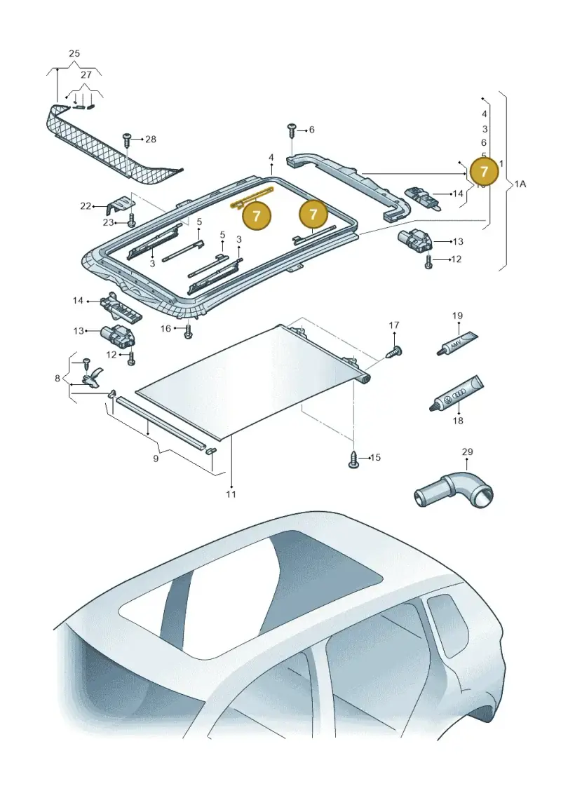 1K9898870A — Skoda Yeti (2013-2017) diagram 666877100, position 7