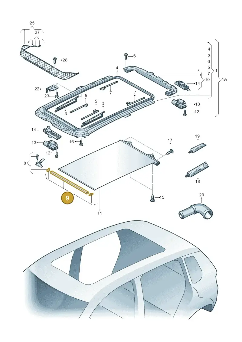 1K9898921A — Skoda Yeti (2013-2017) diagram 666877100, position 9
