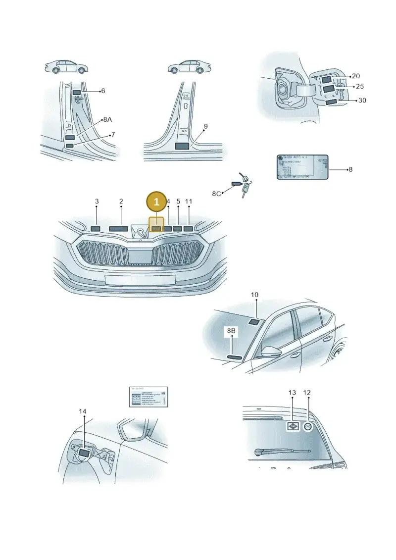 1S0010008E — Skoda Octavia (2019-2024) diagram 585010000, position 1