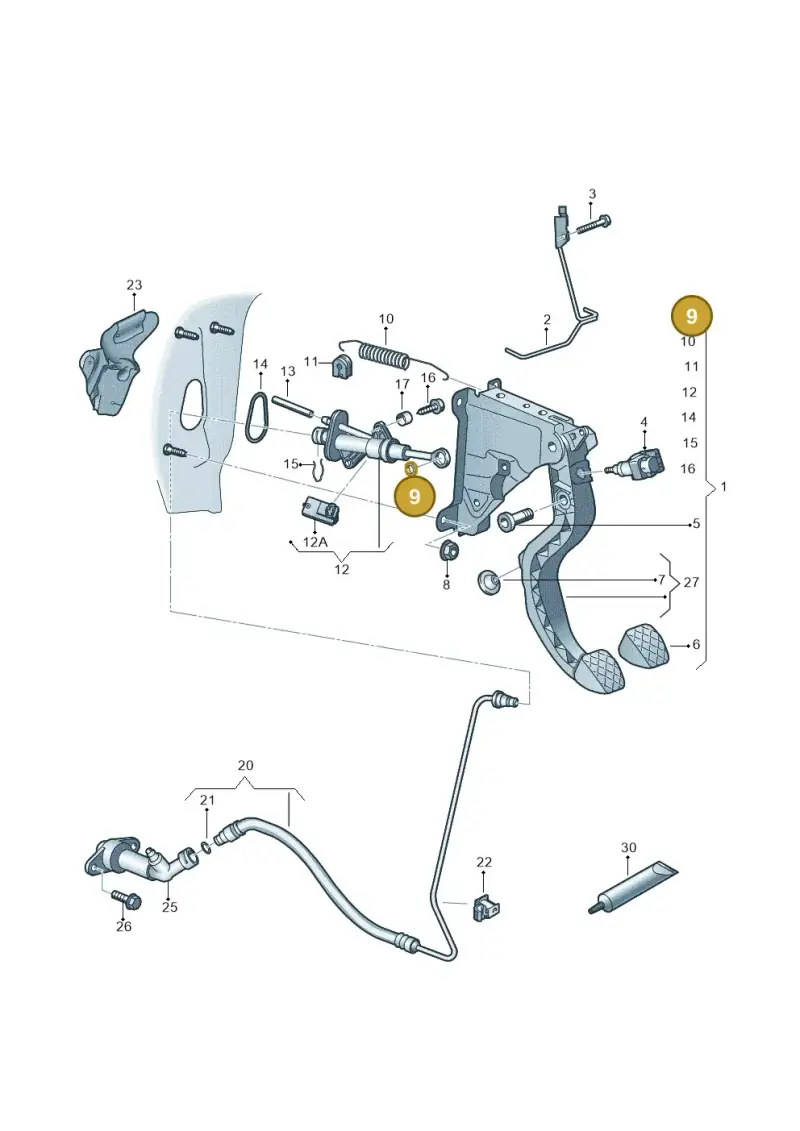1S0721543 — Skoda Citigo (2011-2019) diagram 723721250, position 9