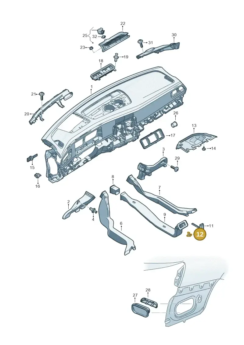 1T0857489 — Skoda Superb Combi (2023-) diagram 3p0819030, position 12