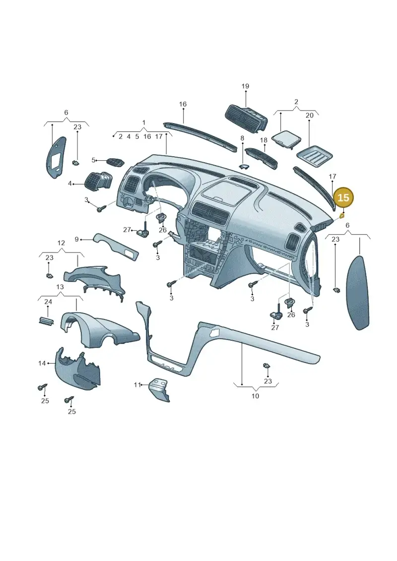 1Z0807263 — Skoda Yeti (2013-2017) diagram 666857100, position 15