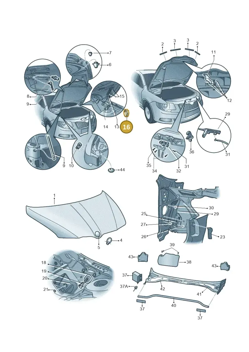 1Z0823429 — Skoda Superb (2013-2015) diagram 768823100, position 16