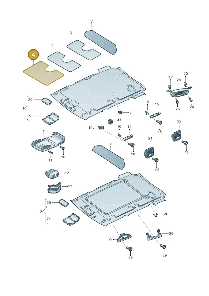 1Z0867817F — Skoda Yeti (2013-2017) diagram 666867550, position 4