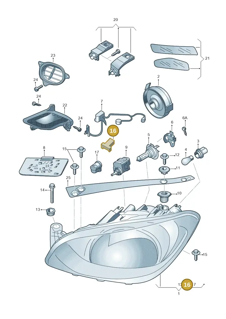 1Z0941425 — Skoda Citigo (2019-2021) diagram 727941100, position 16