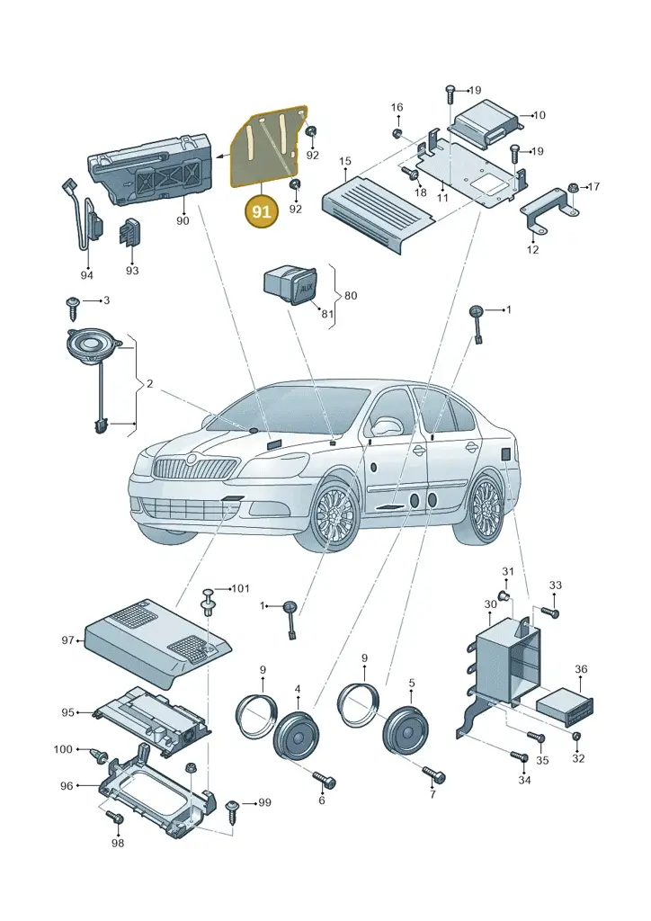 1Z1035643 — Skoda Octavia (2017-2020) diagram 753000040, position 91