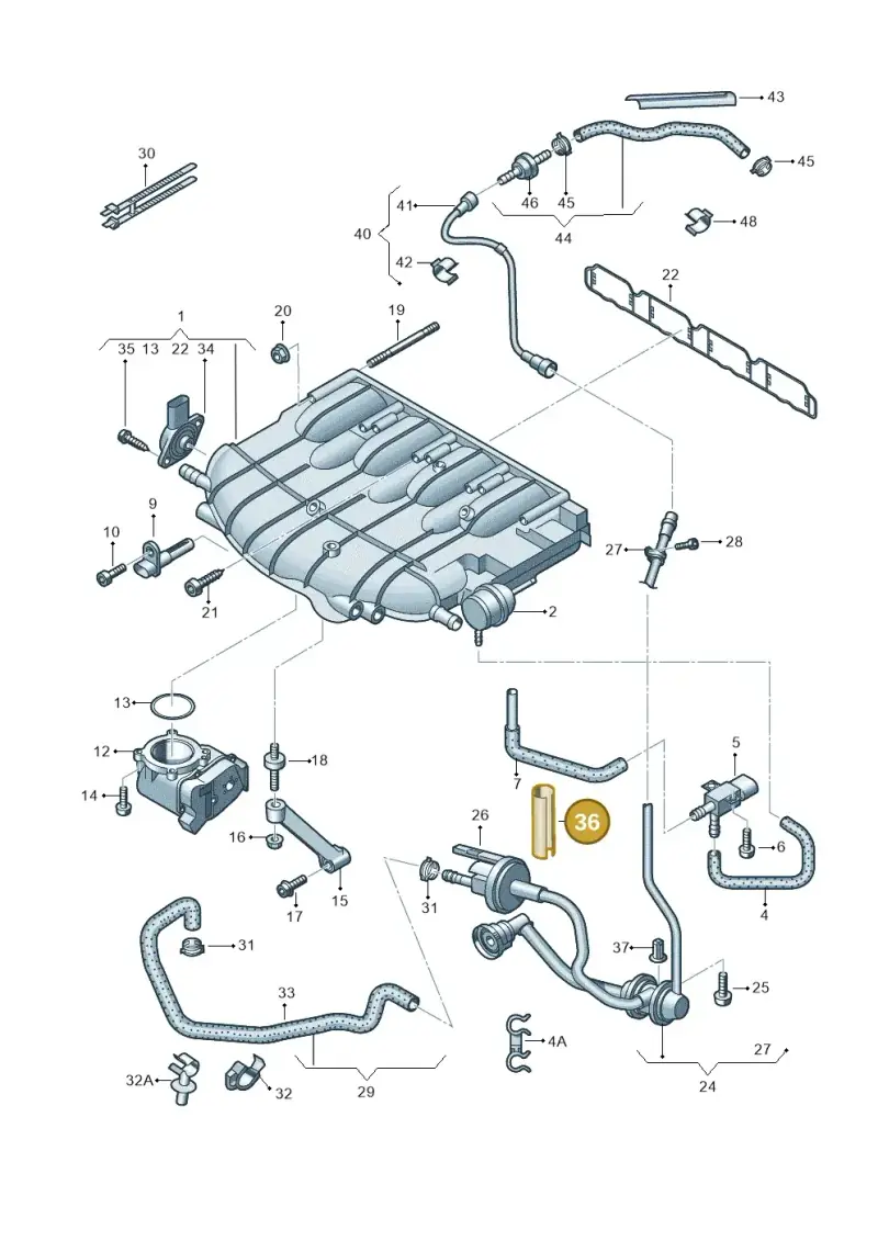 2D0971461A — Skoda Yeti (2013-2017) diagram 666133200, position 36