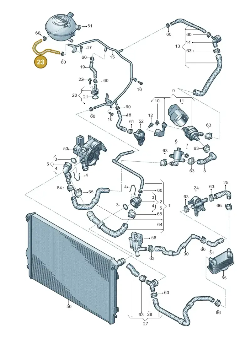 2Q0121447A — Skoda Octavia (2019-2024) diagram 746121580, position 23