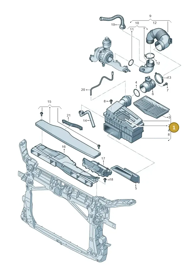 2Q0129607G — Skoda Octavia (2019-2024) diagram 596133590, position 1