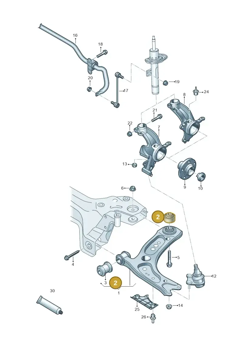 2Q0407183B — Skoda Kamiq (2019-) diagram 837407000, position 2