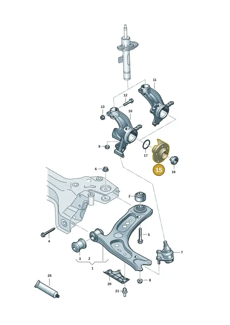 2Q0407621A — Skoda Fabia (2021-) diagram 837407001, position 15