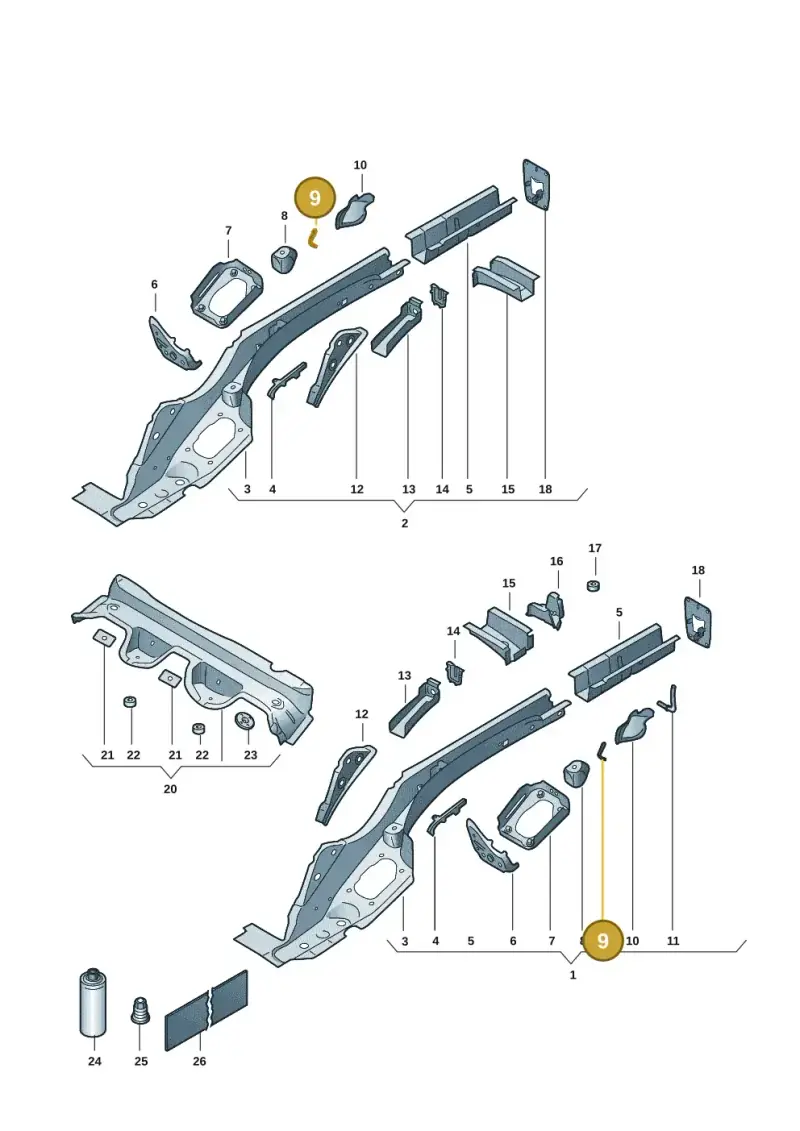 2Q0611793 — Skoda Kushaq (2021-) diagram 62t803020, position 9