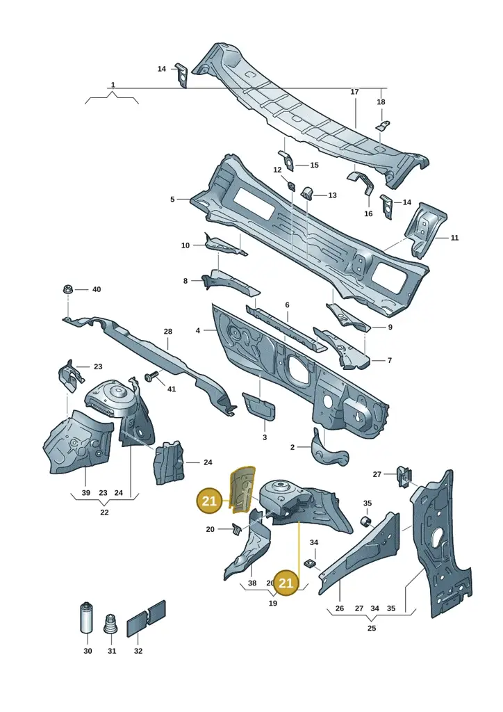 2Q0805077 — Skoda Fabia (2021-) diagram 6vn805050, position 21