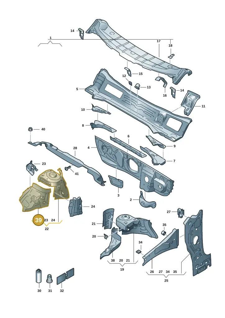 2Q0805160 — Skoda Fabia (2021-) diagram 6vn805050, position 39