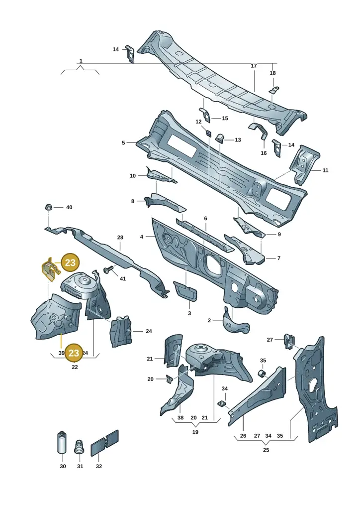 2Q0810812 — Skoda Fabia (2021-) diagram 6vn805050, position 23