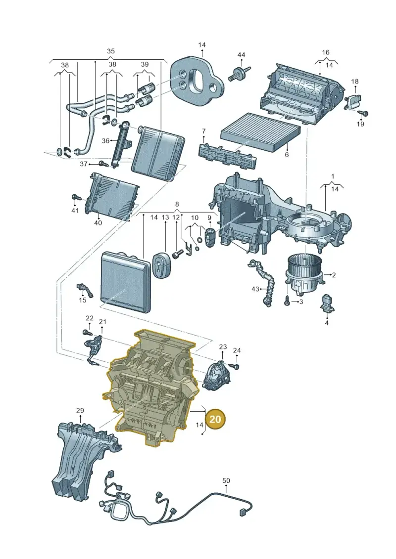 2Q0820353D — Skoda Kamiq (2019-) diagram 587820100, position 20