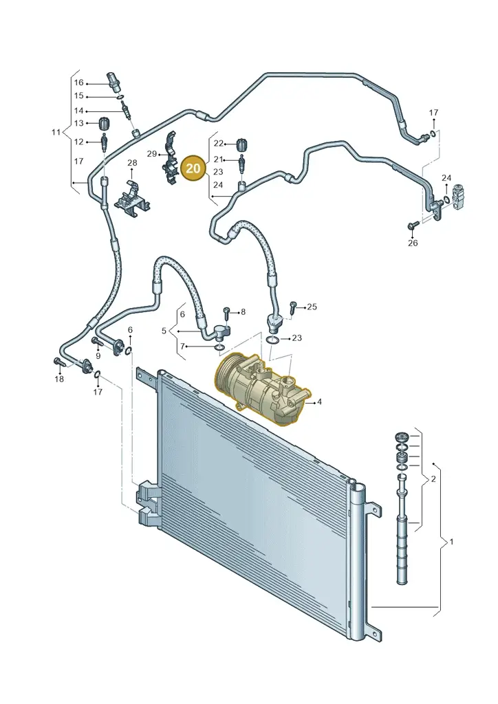 2Q0820743BD — Skoda Kamiq (2019-) diagram 837260400, position 20