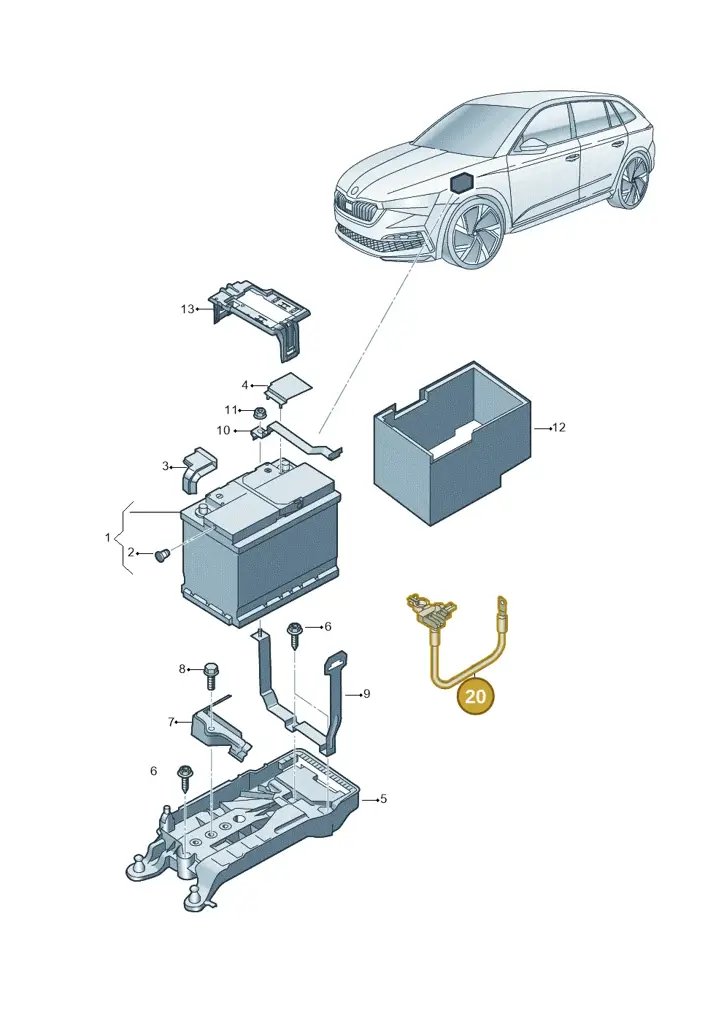 2Q0915181B — Skoda Fabia (2021-) diagram 584915000, position 20