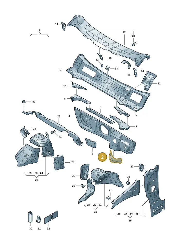 2Q2803177 — Skoda Fabia (2021-) diagram 6vn805050, position 2